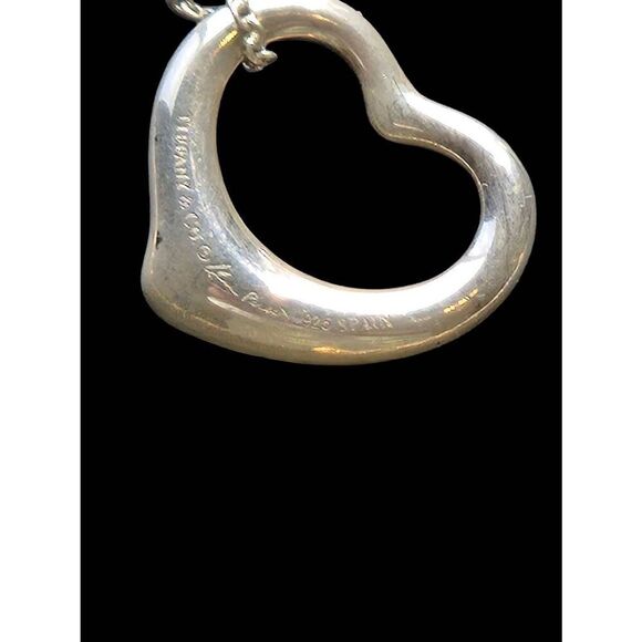 Tiffany & Co. Elsa Peretti Sterling Silver Open Heart Pendant and Chain - Picture 3 of 5